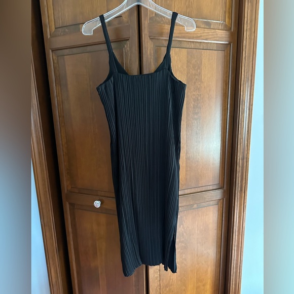 Little Moon Silk Pleat Dress, Black - Picture 2 of 2